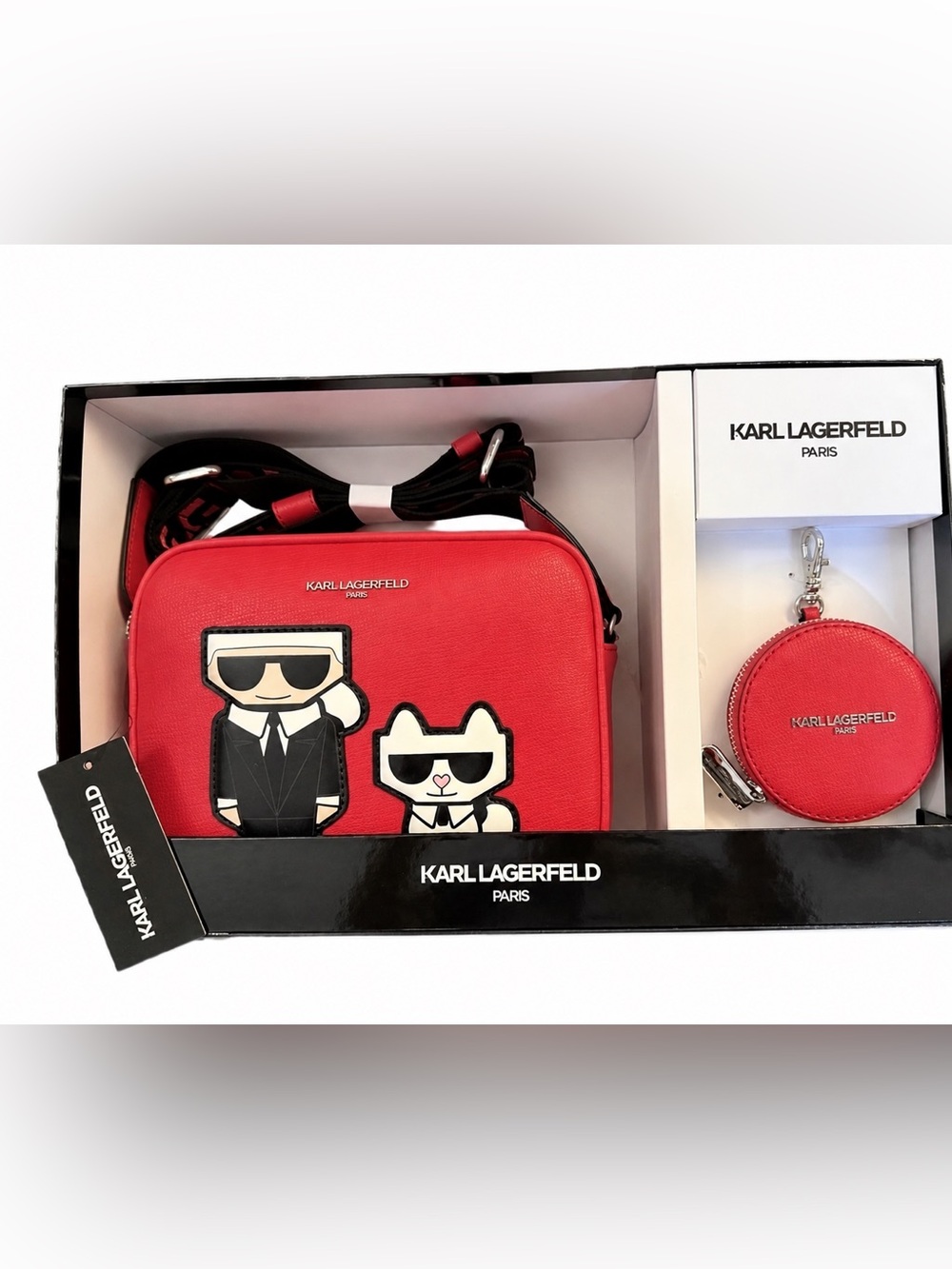 NWT Karl Lagerfeld Paris K/Ikonik Crossbody Bag & Coin Purse Set Pink